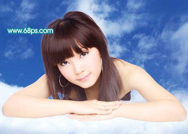 ‘Photoshop制作一个梦幻的粉青色天使‘