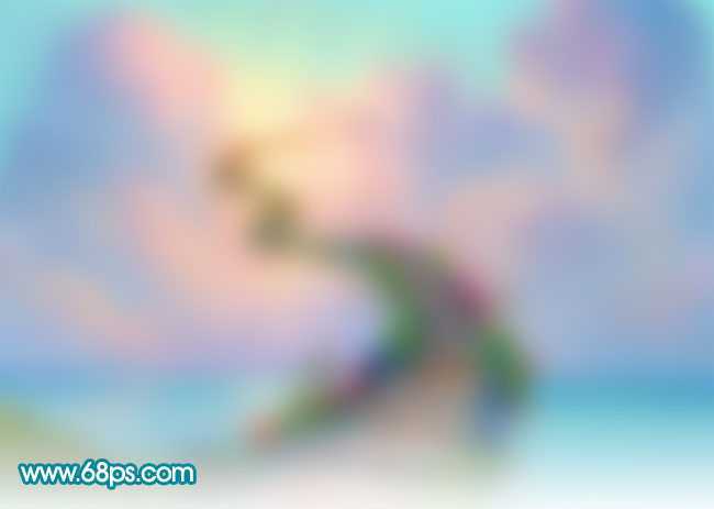 ‘Photoshop制作一个梦幻的粉青色天使‘