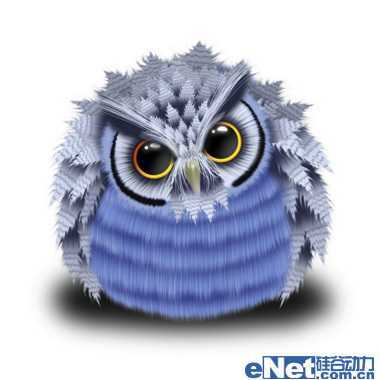 ‘photoshop设计制作可爱的蓝色卡通猫头鹰‘