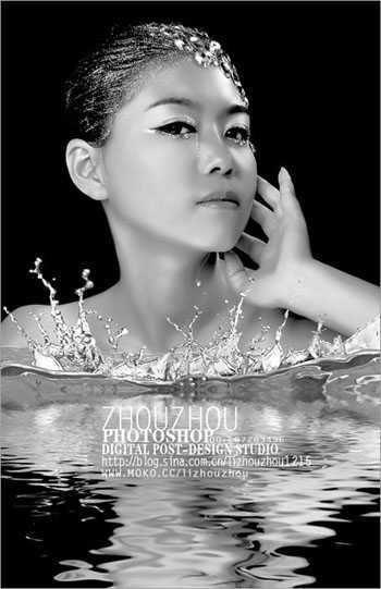 ‘Photoshop将普通人像调制出非常精致有光感的黑白效果‘