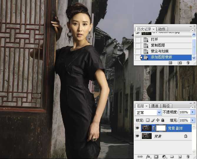 ‘Photoshop为美女照片调出复古柔和的中性灰效果‘