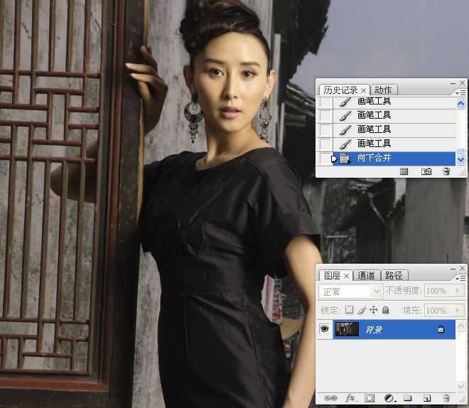 ‘Photoshop为美女照片调出复古柔和的中性灰效果‘