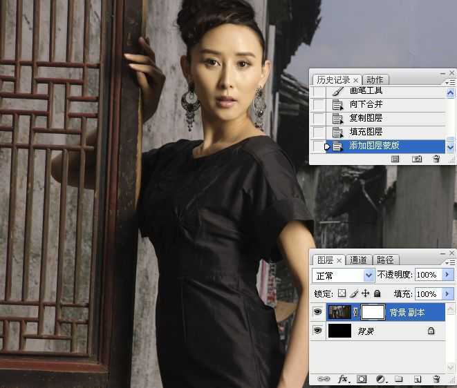 ‘Photoshop为美女照片调出复古柔和的中性灰效果‘
