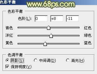 ‘Photoshop为草地上的美女加上古典暗调青黄色‘