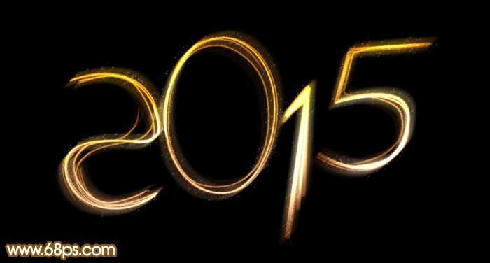 ‘Photoshop设计制作漂亮的2015手写光效字‘