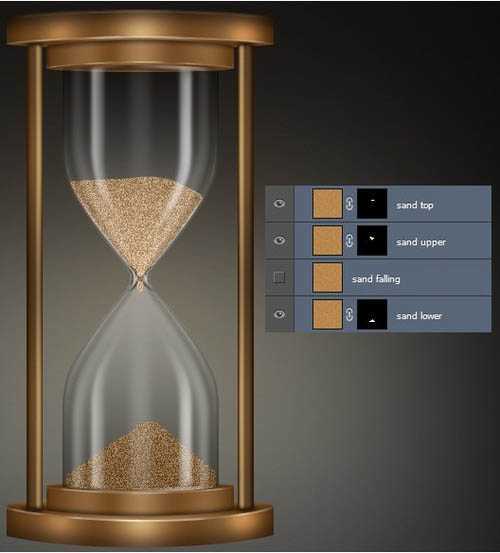 ‘Photoshop设计制作细腻逼真的古铜色沙漏‘