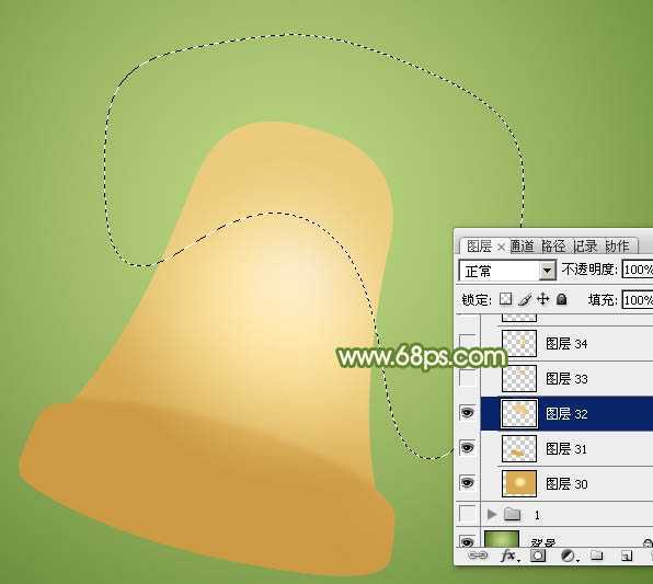 ‘Photoshop快速制作精致的逼真黄色圣诞小铃铛‘