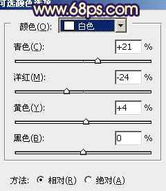 ‘Photoshop下将树林模特图片调成鲜艳的橙色调‘