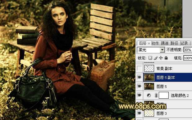 ‘Photoshop将人物图片调成柔美的暗橙色‘