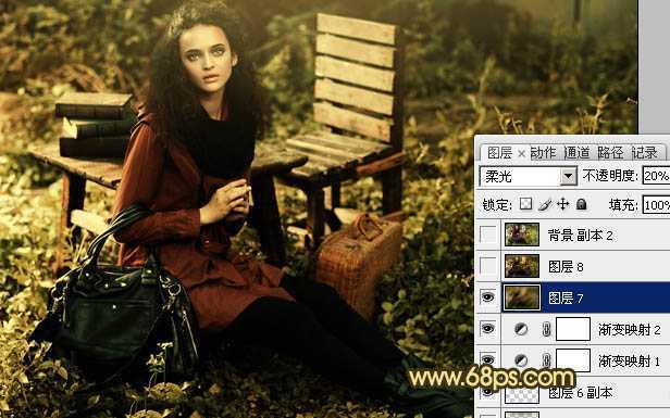 ‘Photoshop将人物图片调成柔美的暗橙色‘