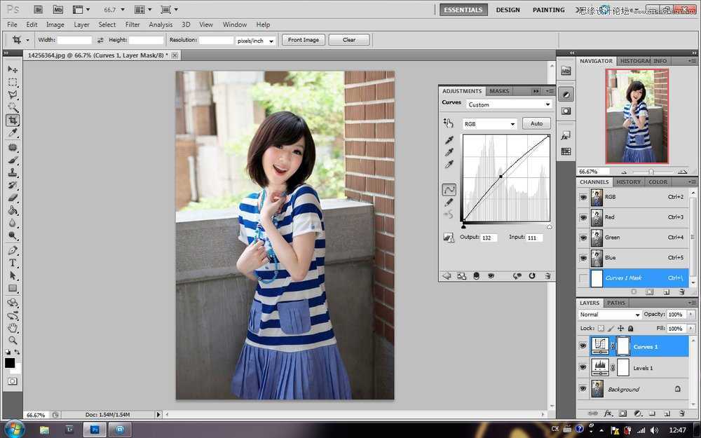 ‘Photoshop调出漂亮可爱妹妹的通透糖水肤色效果‘