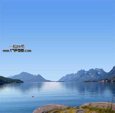 ‘PS合成巨大月亮在水面升起的唯美梦幻场景图片‘