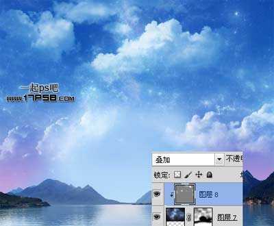 ‘PS合成巨大月亮在水面升起的唯美梦幻场景图片‘