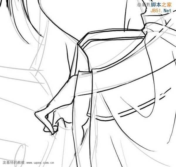 ‘PS鼠绘精细的黑白古典人物插画‘