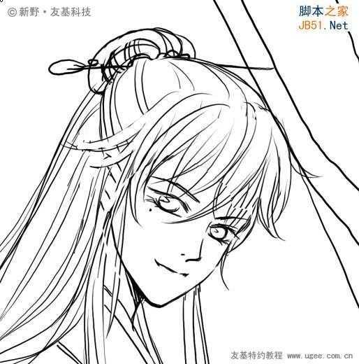 ‘PS鼠绘精细的黑白古典人物插画‘