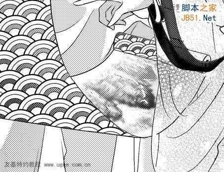 ‘PS鼠绘精细的黑白古典人物插画‘