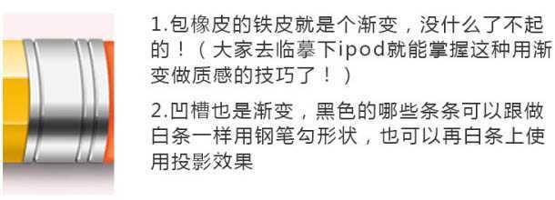 ‘Photoshop制作一支胖胖的铅笔图标教程‘