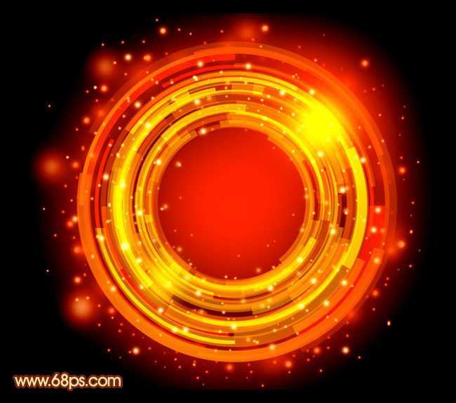 ‘Photoshop制作绚丽的红色数码光环‘