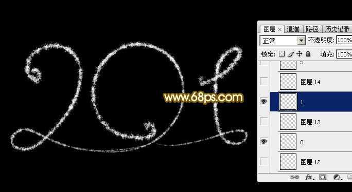 ‘Photoshop设计制作喜庆的2015新年火花字‘