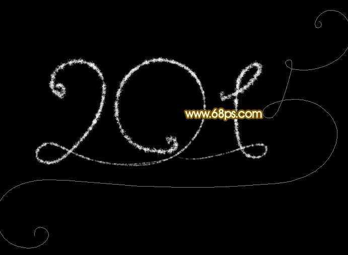 ‘Photoshop设计制作喜庆的2015新年火花字‘