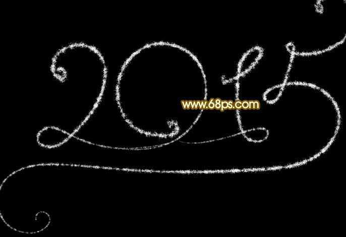 ‘Photoshop设计制作喜庆的2015新年火花字‘