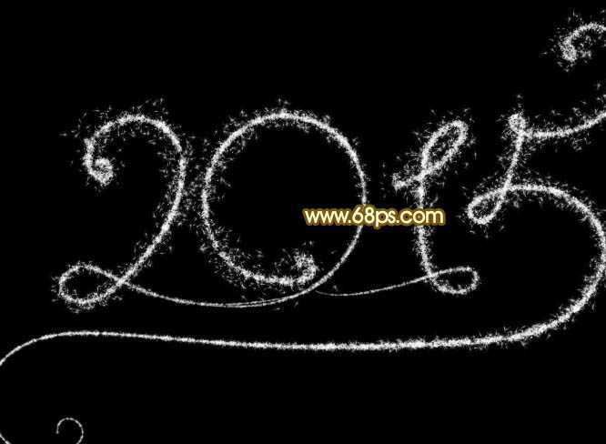 ‘Photoshop设计制作喜庆的2015新年火花字‘