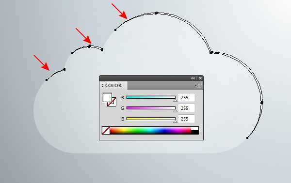 AI绘制玻璃质感云图标 脚本之家 AI实例教程 glass cloud 18