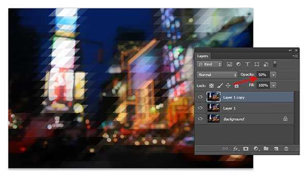 ‘photoshop利用滤镜及变形工具制作绚丽的小三角像素背景‘