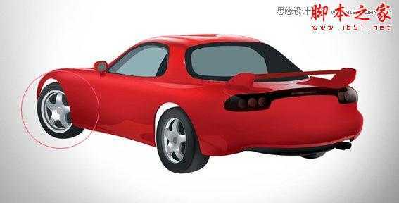 ‘Photoshop鼠绘立体效果的红色跑车‘