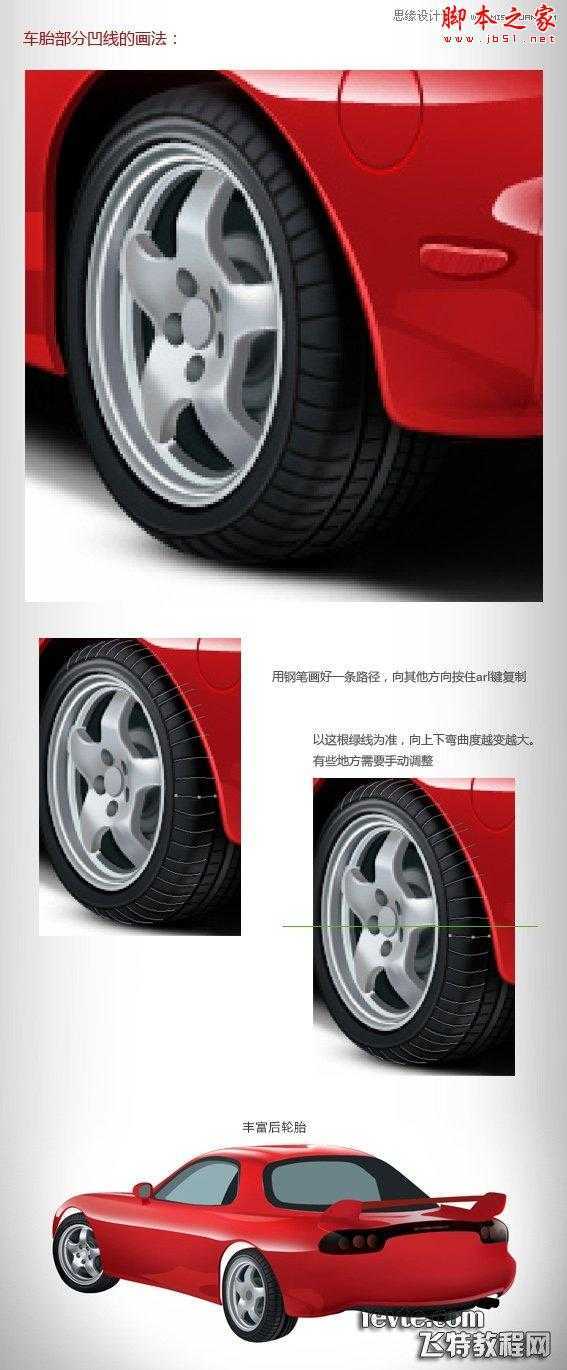 ‘Photoshop鼠绘立体效果的红色跑车‘