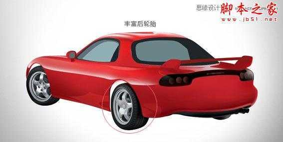 ‘Photoshop鼠绘立体效果的红色跑车‘
