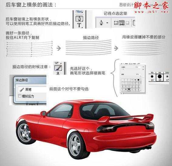 ‘Photoshop鼠绘立体效果的红色跑车‘
