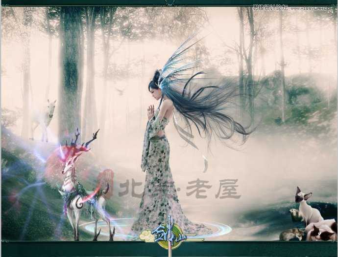 ‘Photoshop合成丛林中梦幻CG美女‘