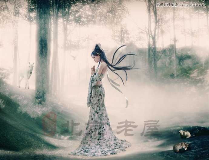 ‘Photoshop合成丛林中梦幻CG美女‘