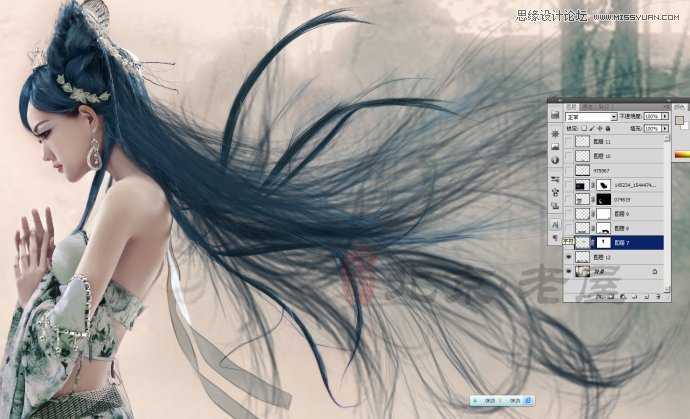 ‘Photoshop合成丛林中梦幻CG美女‘