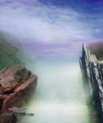 ‘photoshop合成浪漫奇幻山谷仙境美女效果‘