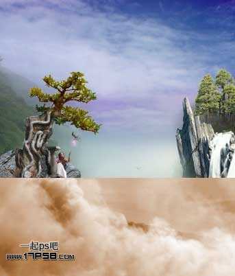 ‘photoshop合成浪漫奇幻山谷仙境美女效果‘