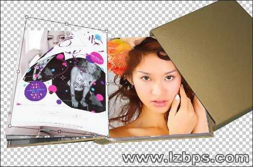 ‘photoshop合成画册中美女翻页效果‘