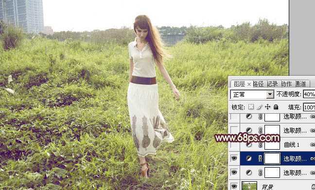 ‘Photoshop将外景人物图片调成柔和的暖黄色‘