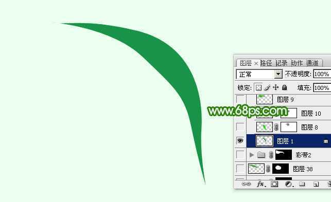 ‘Photoshop设计制作出非常飘逸的绿色绸缎‘