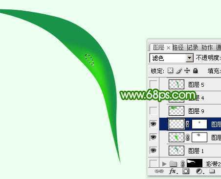 ‘Photoshop设计制作出非常飘逸的绿色绸缎‘