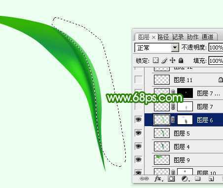 ‘Photoshop设计制作出非常飘逸的绿色绸缎‘