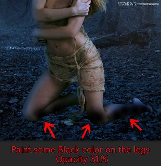 ‘Photoshop合成森林中被树妖围困的仙子‘