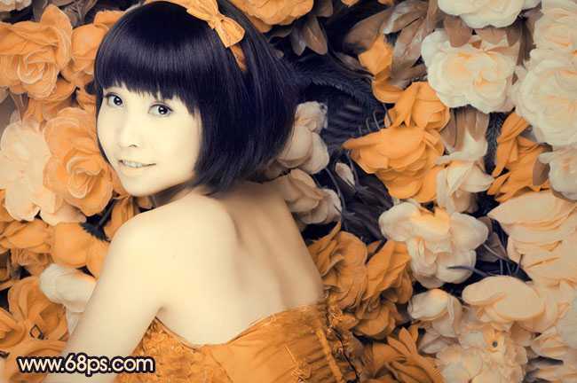 ‘Photoshop下将人物图片调出纯美的橙黄色‘