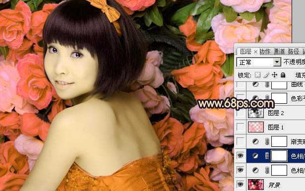 ‘Photoshop下将人物图片调出纯美的橙黄色‘