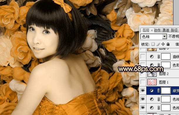‘Photoshop下将人物图片调出纯美的橙黄色‘