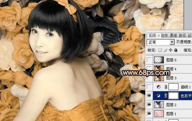 ‘Photoshop下将人物图片调出纯美的橙黄色‘