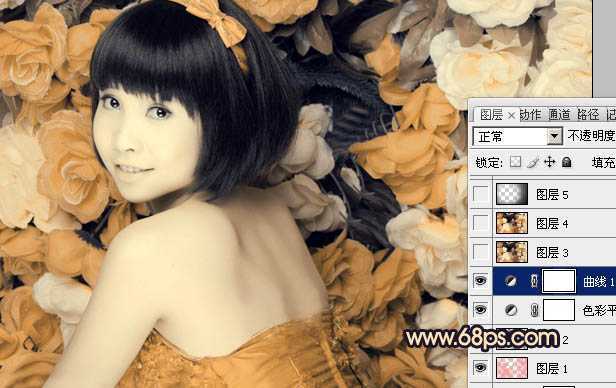 ‘Photoshop下将人物图片调出纯美的橙黄色‘