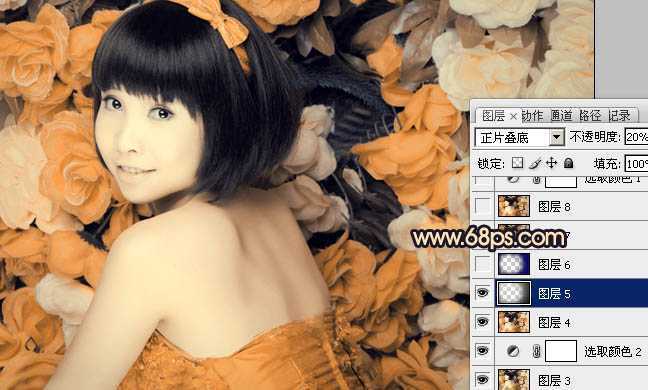 ‘Photoshop下将人物图片调出纯美的橙黄色‘