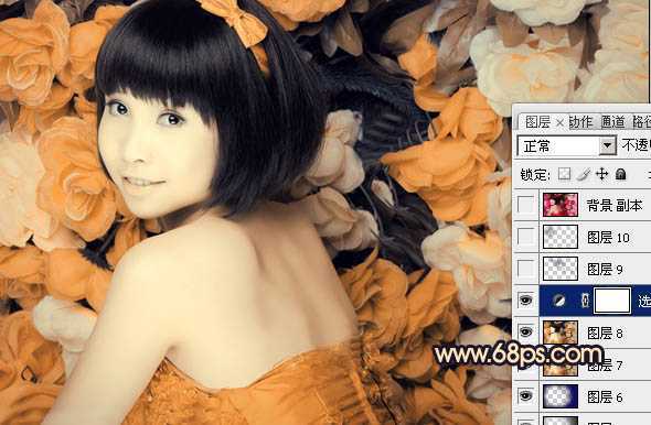 ‘Photoshop下将人物图片调出纯美的橙黄色‘